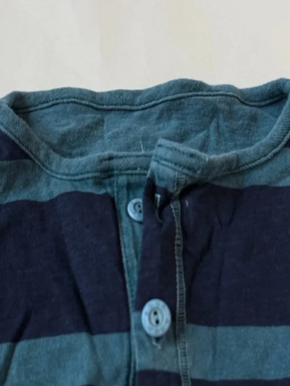 ENUF Internationale Mens S Blue Stripe Henley NEW Vintage 90s Button Long Sleeve